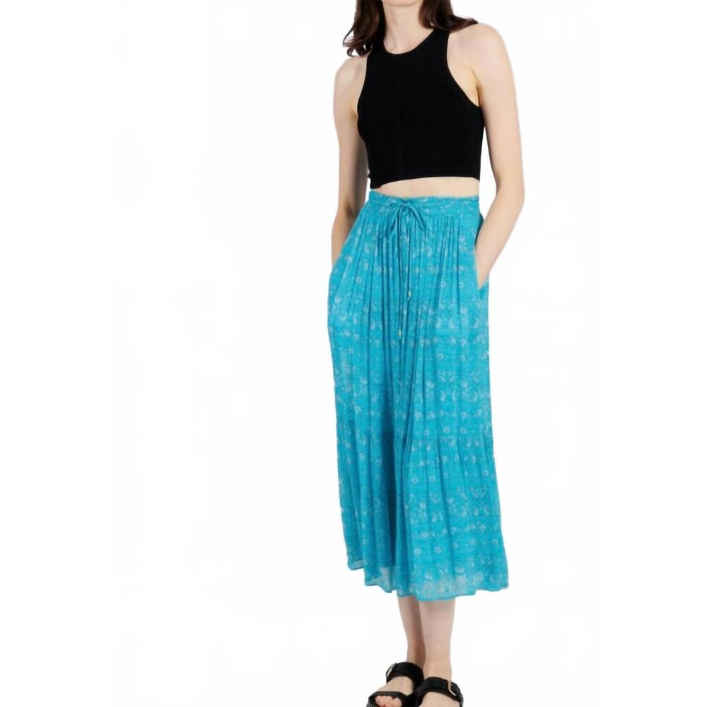 NEW VANESSABRUNO soledad midi skirt in turquoise